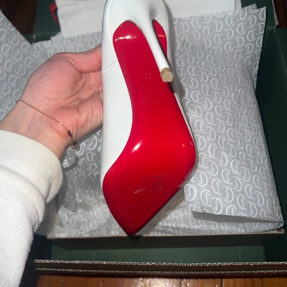 COPY - Kate Nappa White Louboutin Heels 120mm - Picture 6 of 6